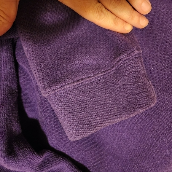 Polo Ralph Lauren Mens Purple 1/4 Zip Pullover Green Embroidered Logo Men Large - Picture 6 of 12